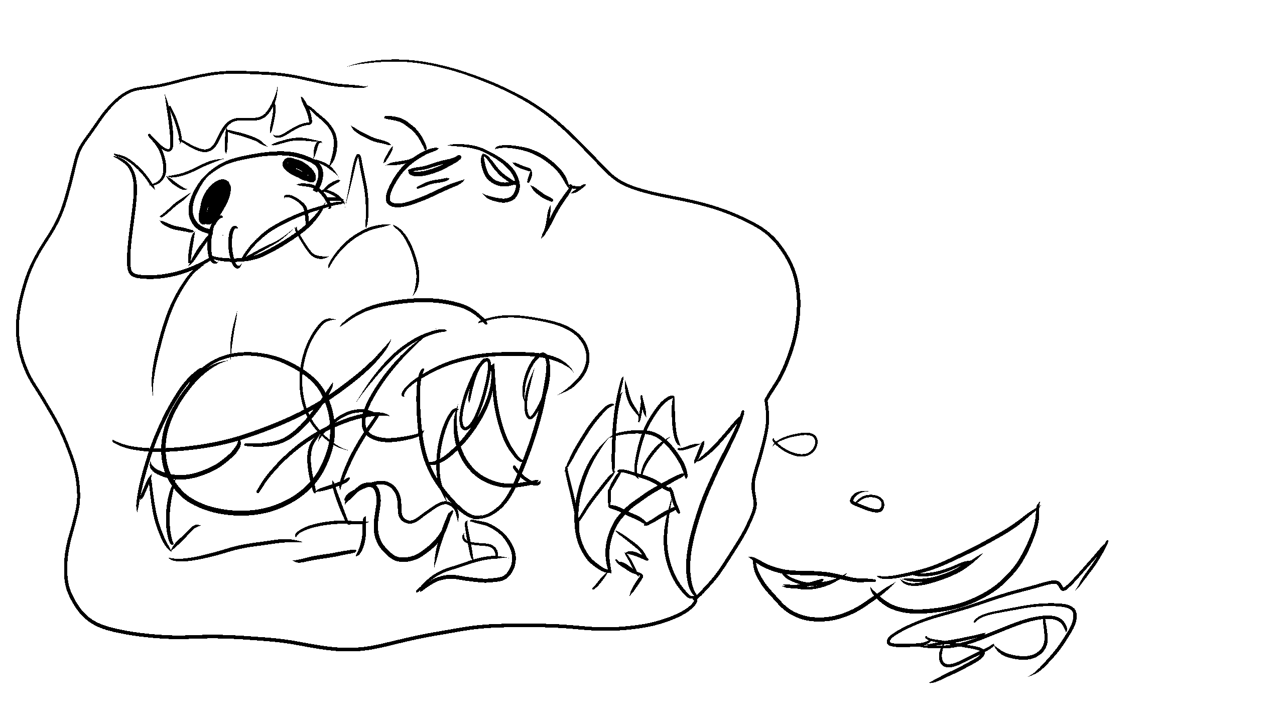 my mascot thinking of the characters